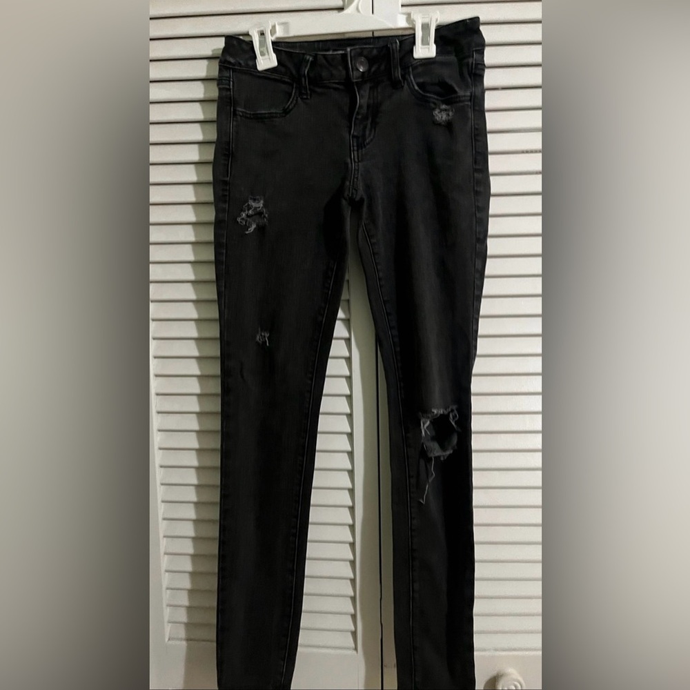 Woman’s American Eagle Black Denim Jeggings Size 4